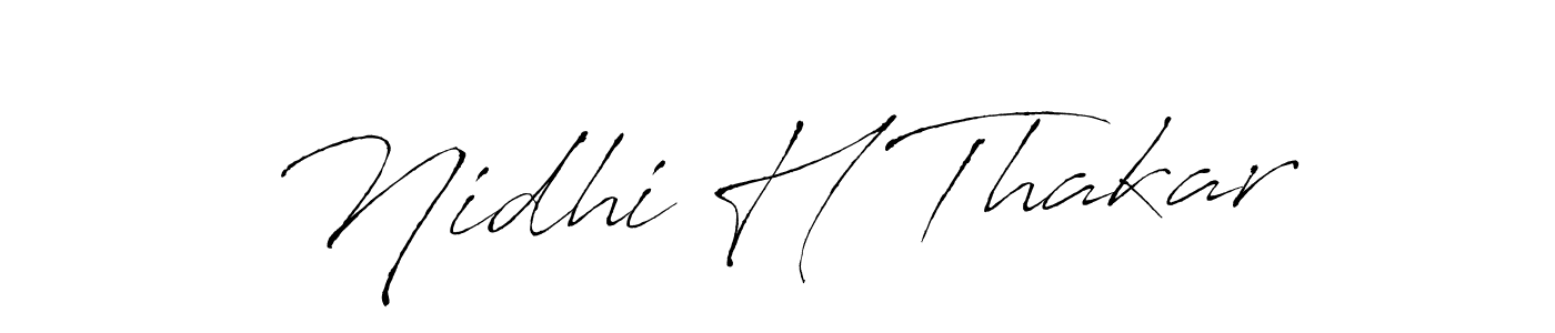 How to make Nidhi H Thakar name signature. Use Antro_Vectra style for creating short signs online. This is the latest handwritten sign. Nidhi H Thakar signature style 6 images and pictures png