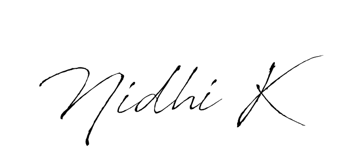 Nidhi K stylish signature style. Best Handwritten Sign (Antro_Vectra) for my name. Handwritten Signature Collection Ideas for my name Nidhi K. Nidhi K signature style 6 images and pictures png