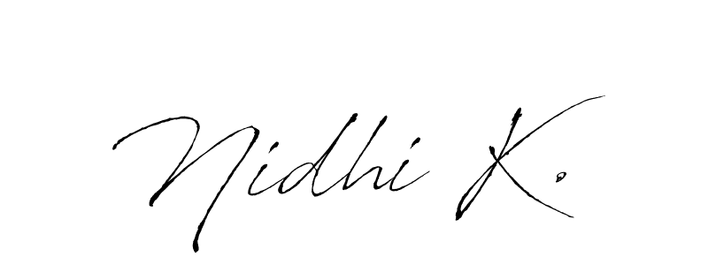 Make a beautiful signature design for name Nidhi K.. With this signature (Antro_Vectra) style, you can create a handwritten signature for free. Nidhi K. signature style 6 images and pictures png