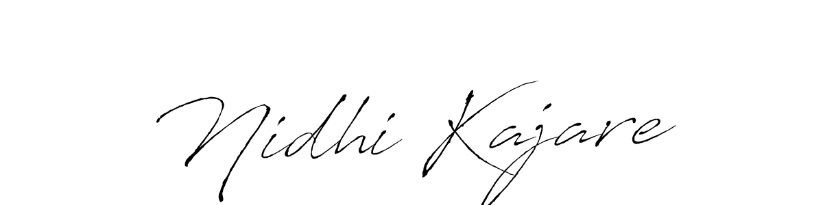 How to make Nidhi Kajare name signature. Use Antro_Vectra style for creating short signs online. This is the latest handwritten sign. Nidhi Kajare signature style 6 images and pictures png