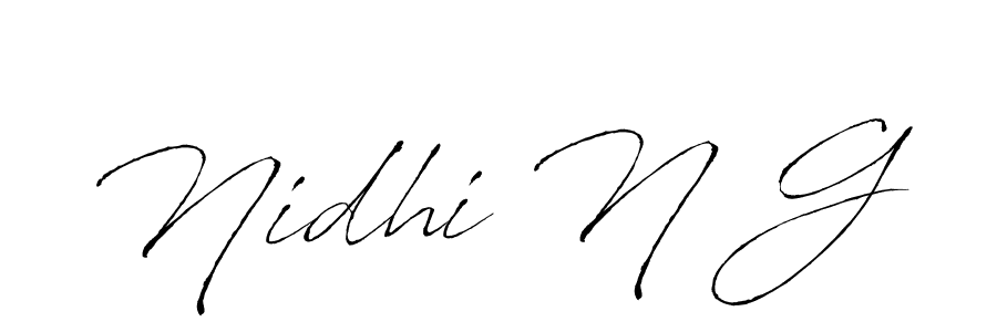 The best way (Antro_Vectra) to make a short signature is to pick only two or three words in your name. The name Nidhi N G include a total of six letters. For converting this name. Nidhi N G signature style 6 images and pictures png