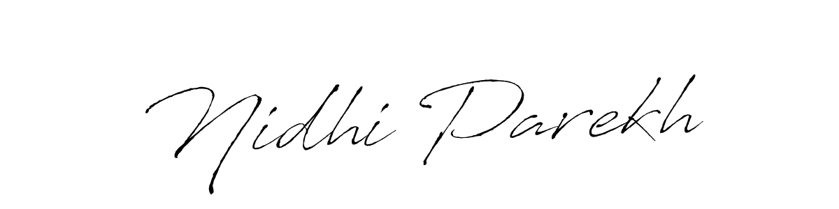 Make a beautiful signature design for name Nidhi Parekh. With this signature (Antro_Vectra) style, you can create a handwritten signature for free. Nidhi Parekh signature style 6 images and pictures png