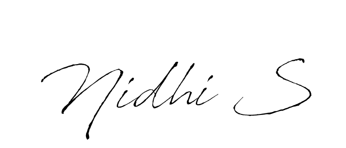 Nidhi S stylish signature style. Best Handwritten Sign (Antro_Vectra) for my name. Handwritten Signature Collection Ideas for my name Nidhi S. Nidhi S signature style 6 images and pictures png