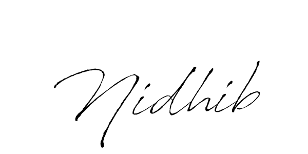 The best way (Antro_Vectra) to make a short signature is to pick only two or three words in your name. The name Nidhib include a total of six letters. For converting this name. Nidhib signature style 6 images and pictures png