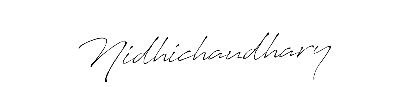 Design your own signature with our free online signature maker. With this signature software, you can create a handwritten (Antro_Vectra) signature for name Nidhichaudhary. Nidhichaudhary signature style 6 images and pictures png