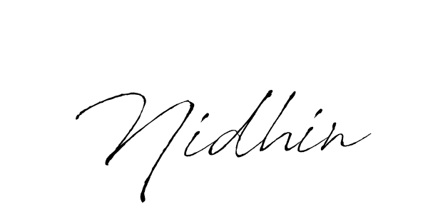 Design your own signature with our free online signature maker. With this signature software, you can create a handwritten (Antro_Vectra) signature for name Nidhin. Nidhin signature style 6 images and pictures png