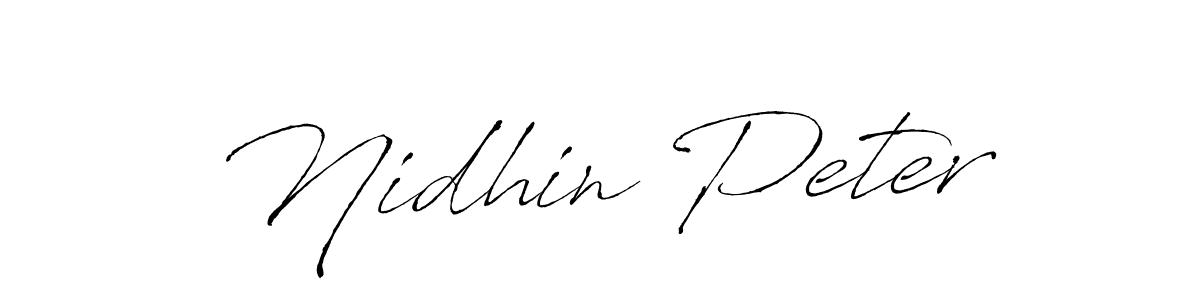 Antro_Vectra is a professional signature style that is perfect for those who want to add a touch of class to their signature. It is also a great choice for those who want to make their signature more unique. Get Nidhin Peter name to fancy signature for free. Nidhin Peter signature style 6 images and pictures png