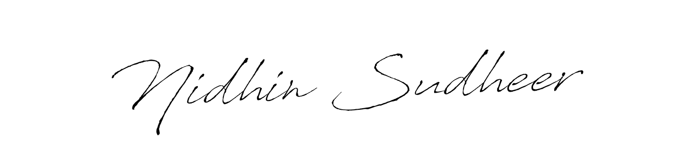 Use a signature maker to create a handwritten signature online. With this signature software, you can design (Antro_Vectra) your own signature for name Nidhin Sudheer. Nidhin Sudheer signature style 6 images and pictures png