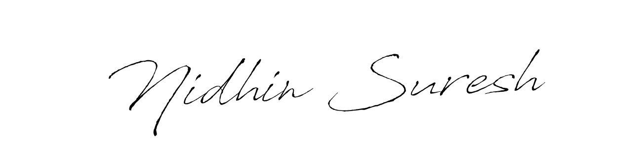 if you are searching for the best signature style for your name Nidhin Suresh. so please give up your signature search. here we have designed multiple signature styles  using Antro_Vectra. Nidhin Suresh signature style 6 images and pictures png