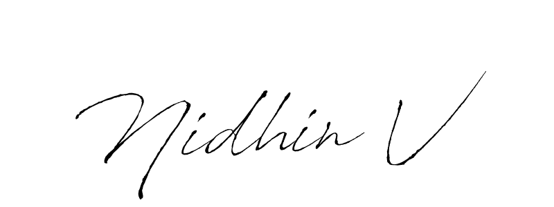 Best and Professional Signature Style for Nidhin V. Antro_Vectra Best Signature Style Collection. Nidhin V signature style 6 images and pictures png