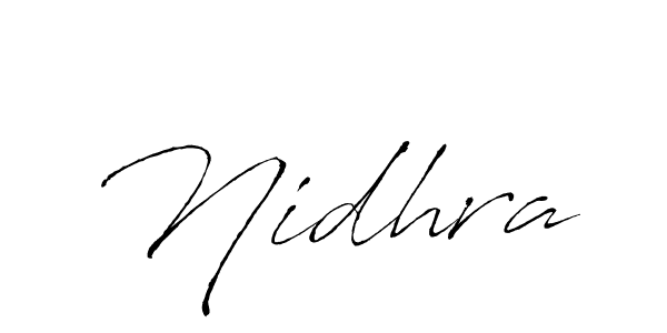 How to make Nidhra signature? Antro_Vectra is a professional autograph style. Create handwritten signature for Nidhra name. Nidhra signature style 6 images and pictures png