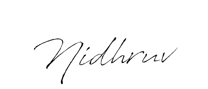 How to make Nidhruv name signature. Use Antro_Vectra style for creating short signs online. This is the latest handwritten sign. Nidhruv signature style 6 images and pictures png