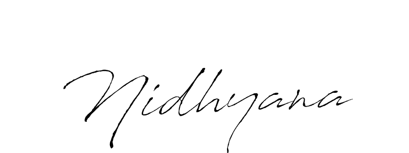 How to make Nidhyana signature? Antro_Vectra is a professional autograph style. Create handwritten signature for Nidhyana name. Nidhyana signature style 6 images and pictures png