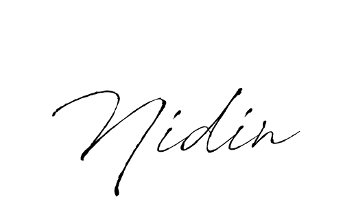 Make a beautiful signature design for name Nidin. With this signature (Antro_Vectra) style, you can create a handwritten signature for free. Nidin signature style 6 images and pictures png