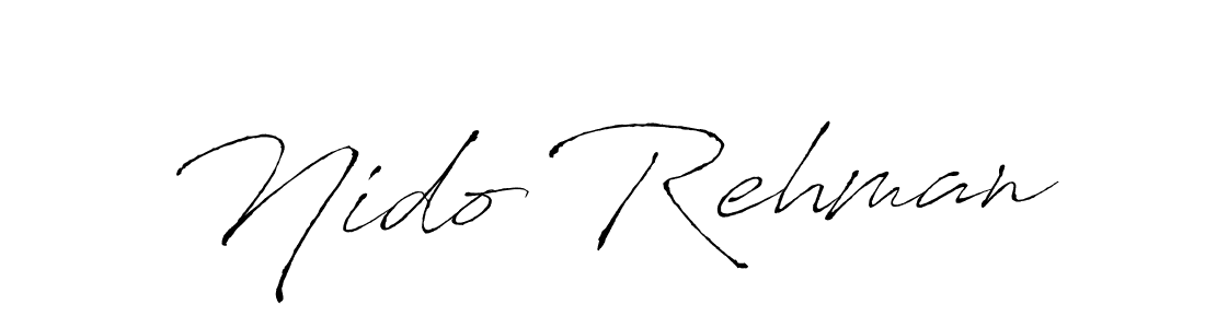 Also we have Nido Rehman name is the best signature style. Create professional handwritten signature collection using Antro_Vectra autograph style. Nido Rehman signature style 6 images and pictures png