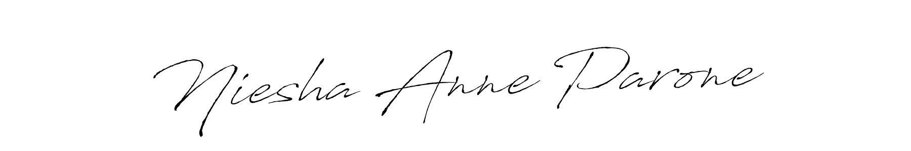 Make a beautiful signature design for name Niesha Anne Parone. With this signature (Antro_Vectra) style, you can create a handwritten signature for free. Niesha Anne Parone signature style 6 images and pictures png