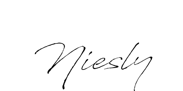 Make a beautiful signature design for name Niesly. With this signature (Antro_Vectra) style, you can create a handwritten signature for free. Niesly signature style 6 images and pictures png