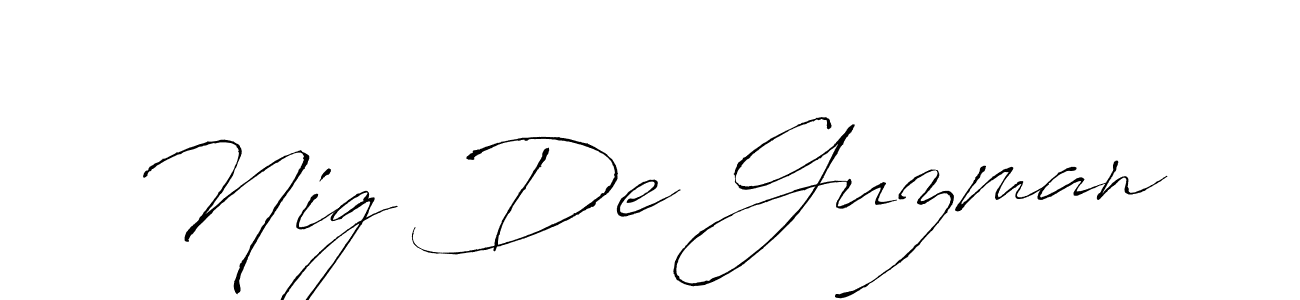 The best way (Antro_Vectra) to make a short signature is to pick only two or three words in your name. The name Nig De Guzman include a total of six letters. For converting this name. Nig De Guzman signature style 6 images and pictures png