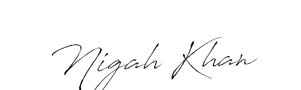 Design your own signature with our free online signature maker. With this signature software, you can create a handwritten (Antro_Vectra) signature for name Nigah Khan. Nigah Khan signature style 6 images and pictures png