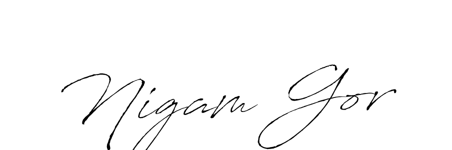 This is the best signature style for the Nigam Gor name. Also you like these signature font (Antro_Vectra). Mix name signature. Nigam Gor signature style 6 images and pictures png