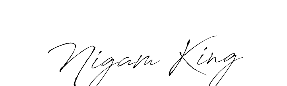 Use a signature maker to create a handwritten signature online. With this signature software, you can design (Antro_Vectra) your own signature for name Nigam King. Nigam King signature style 6 images and pictures png