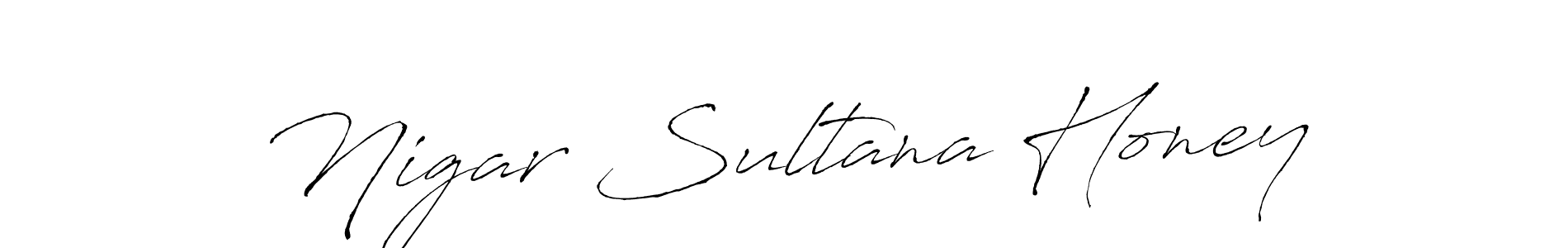 Antro_Vectra is a professional signature style that is perfect for those who want to add a touch of class to their signature. It is also a great choice for those who want to make their signature more unique. Get Nigar Sultana Honey name to fancy signature for free. Nigar Sultana Honey signature style 6 images and pictures png