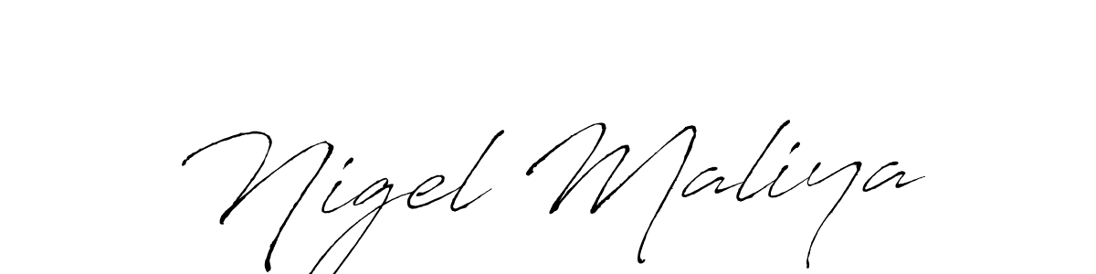 Create a beautiful signature design for name Nigel Maliya. With this signature (Antro_Vectra) fonts, you can make a handwritten signature for free. Nigel Maliya signature style 6 images and pictures png