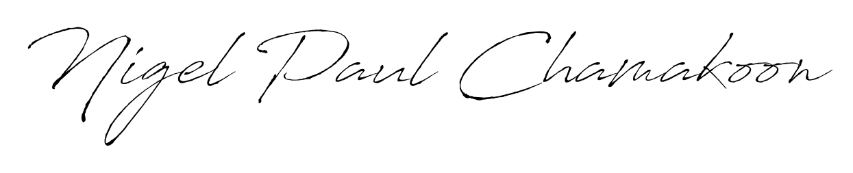 Transform the name Nigel Paul Chamakoon into a signature masterpiece using Antro_Vectra font. Ideal for photographers, artists, and creators looking for watermarks. Nigel Paul Chamakoon signature style 6 images and pictures png