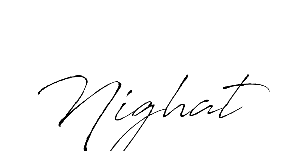 if you are searching for the best signature style for your name Nighat. so please give up your signature search. here we have designed multiple signature styles  using Antro_Vectra. Nighat signature style 6 images and pictures png