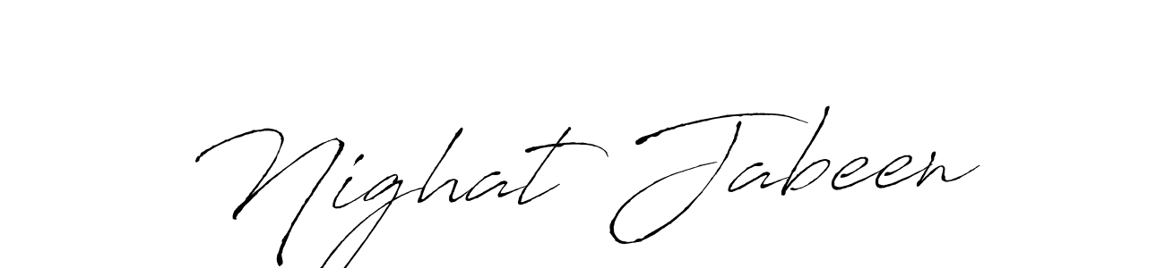 The best way (Antro_Vectra) to make a short signature is to pick only two or three words in your name. The name Nighat Jabeen include a total of six letters. For converting this name. Nighat Jabeen signature style 6 images and pictures png