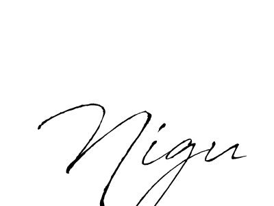 Nigu stylish signature style. Best Handwritten Sign (Antro_Vectra) for my name. Handwritten Signature Collection Ideas for my name Nigu. Nigu signature style 6 images and pictures png