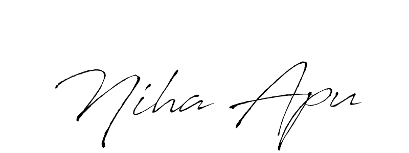 How to make Niha Apu name signature. Use Antro_Vectra style for creating short signs online. This is the latest handwritten sign. Niha Apu signature style 6 images and pictures png