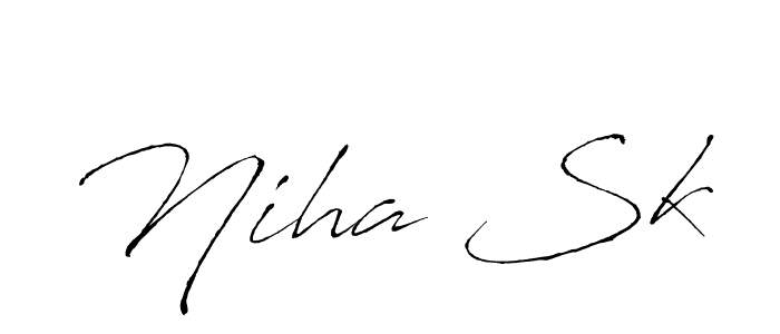 How to make Niha Sk name signature. Use Antro_Vectra style for creating short signs online. This is the latest handwritten sign. Niha Sk signature style 6 images and pictures png