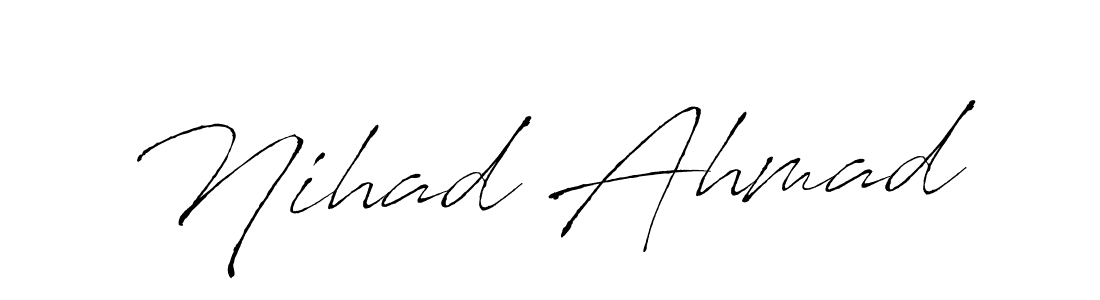 Design your own signature with our free online signature maker. With this signature software, you can create a handwritten (Antro_Vectra) signature for name Nihad Ahmad. Nihad Ahmad signature style 6 images and pictures png