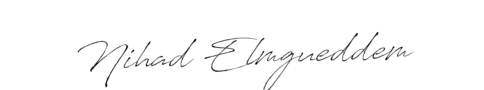 How to make Nihad Elmgueddem name signature. Use Antro_Vectra style for creating short signs online. This is the latest handwritten sign. Nihad Elmgueddem signature style 6 images and pictures png