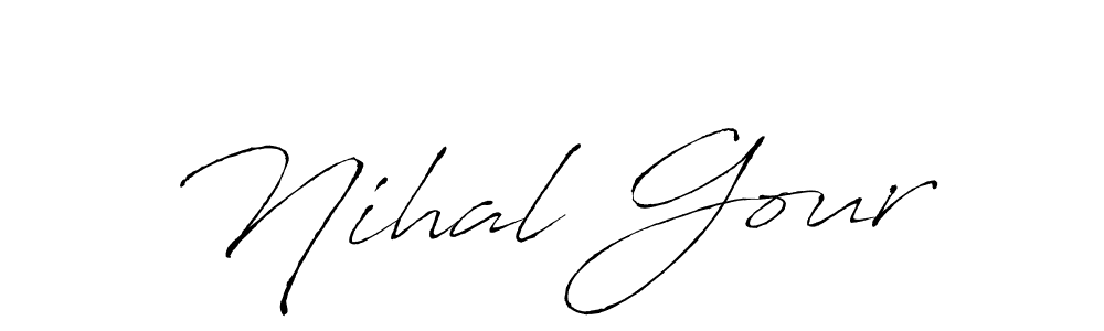 Antro_Vectra is a professional signature style that is perfect for those who want to add a touch of class to their signature. It is also a great choice for those who want to make their signature more unique. Get Nihal Gour name to fancy signature for free. Nihal Gour signature style 6 images and pictures png