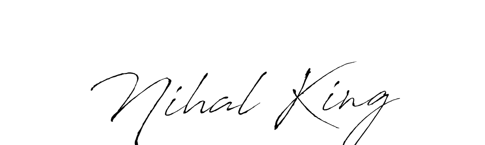 How to make Nihal King signature? Antro_Vectra is a professional autograph style. Create handwritten signature for Nihal King name. Nihal King signature style 6 images and pictures png