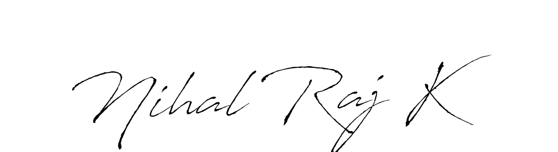 Create a beautiful signature design for name Nihal Raj K. With this signature (Antro_Vectra) fonts, you can make a handwritten signature for free. Nihal Raj K signature style 6 images and pictures png