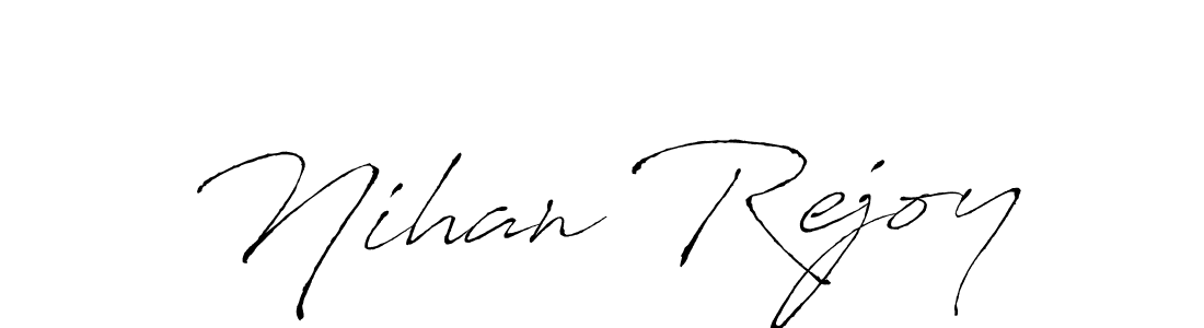 Antro_Vectra is a professional signature style that is perfect for those who want to add a touch of class to their signature. It is also a great choice for those who want to make their signature more unique. Get Nihan Rejoy name to fancy signature for free. Nihan Rejoy signature style 6 images and pictures png