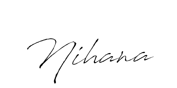 Design your own signature with our free online signature maker. With this signature software, you can create a handwritten (Antro_Vectra) signature for name Nihana. Nihana signature style 6 images and pictures png