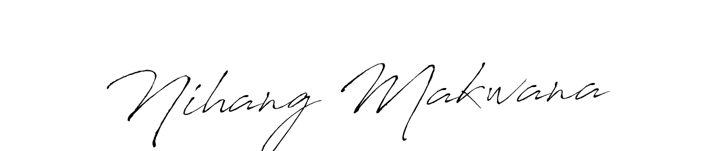 How to make Nihang Makwana name signature. Use Antro_Vectra style for creating short signs online. This is the latest handwritten sign. Nihang Makwana signature style 6 images and pictures png