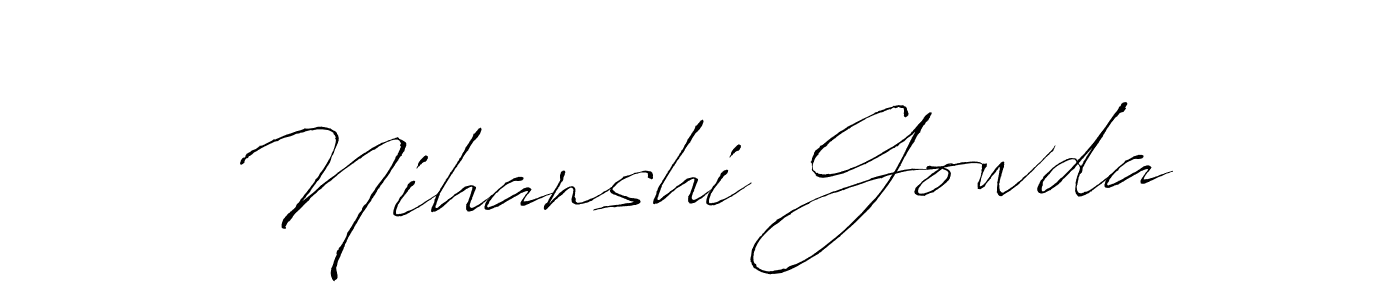 Similarly Antro_Vectra is the best handwritten signature design. Signature creator online .You can use it as an online autograph creator for name Nihanshi Gowda. Nihanshi Gowda signature style 6 images and pictures png