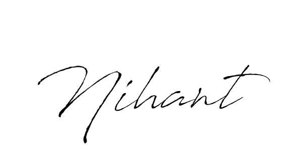 Make a beautiful signature design for name Nihant. With this signature (Antro_Vectra) style, you can create a handwritten signature for free. Nihant signature style 6 images and pictures png