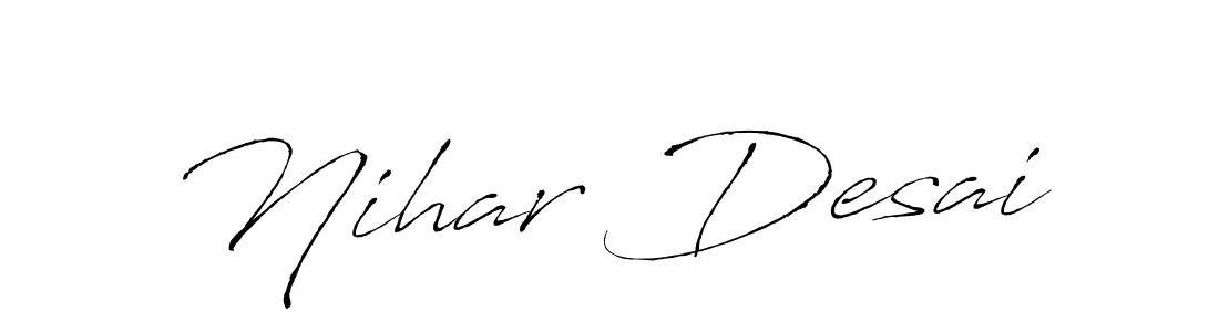 Nihar Desai stylish signature style. Best Handwritten Sign (Antro_Vectra) for my name. Handwritten Signature Collection Ideas for my name Nihar Desai. Nihar Desai signature style 6 images and pictures png