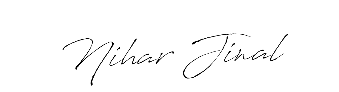 How to make Nihar Jinal name signature. Use Antro_Vectra style for creating short signs online. This is the latest handwritten sign. Nihar Jinal signature style 6 images and pictures png