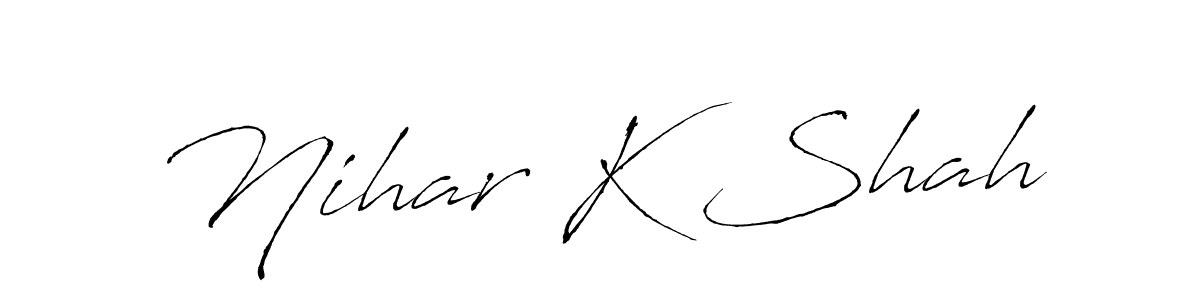 Use a signature maker to create a handwritten signature online. With this signature software, you can design (Antro_Vectra) your own signature for name Nihar K Shah. Nihar K Shah signature style 6 images and pictures png