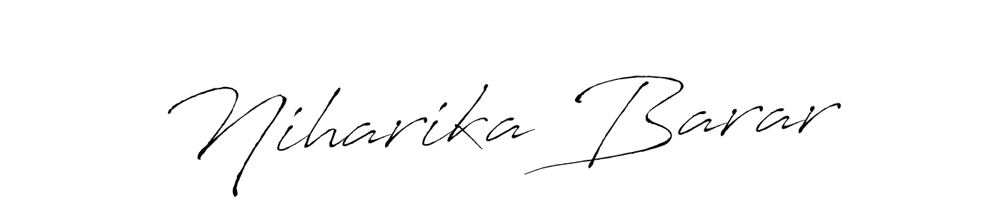 How to make Niharika Barar name signature. Use Antro_Vectra style for creating short signs online. This is the latest handwritten sign. Niharika Barar signature style 6 images and pictures png