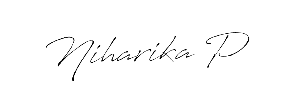 Make a beautiful signature design for name Niharika P. With this signature (Antro_Vectra) style, you can create a handwritten signature for free. Niharika P signature style 6 images and pictures png