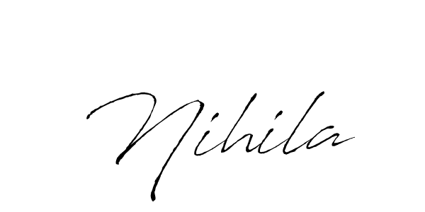 if you are searching for the best signature style for your name Nihila. so please give up your signature search. here we have designed multiple signature styles  using Antro_Vectra. Nihila signature style 6 images and pictures png
