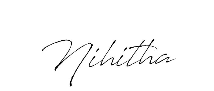 The best way (Antro_Vectra) to make a short signature is to pick only two or three words in your name. The name Nihitha include a total of six letters. For converting this name. Nihitha signature style 6 images and pictures png